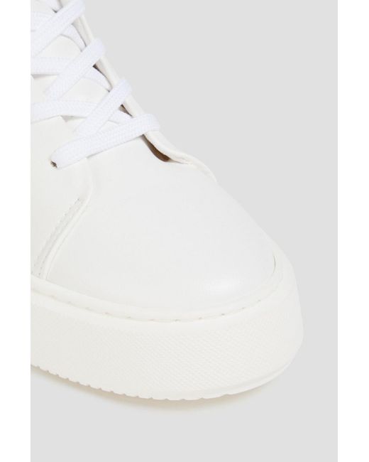 Ganni White Faux Leather High-top Sneakers