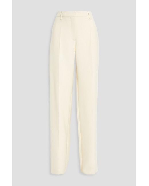 Valentino Garavani White Wool-twill Wide-leg Pants