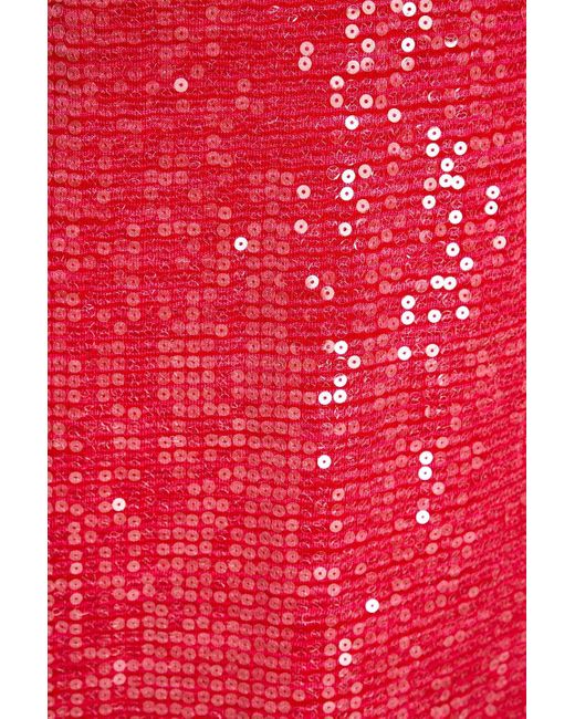 Missoni Red Sequined Crochet-knit Mini Dress
