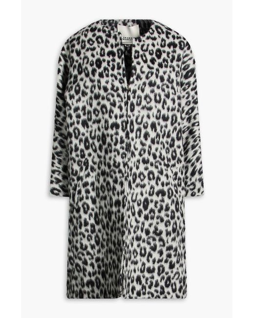 Isabel Marant Black Ometia Leopard-print Wool Coat