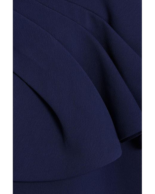Badgley Mischka Blue Kleid aus crêpe mit schößchen