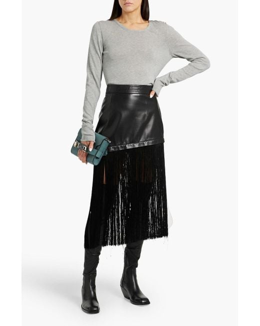 Proenza Schouler Gray Tina Cutout Cotton And Silk-Blend Sweater