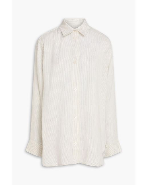 TOVE White Amal Striped Linen Shirt