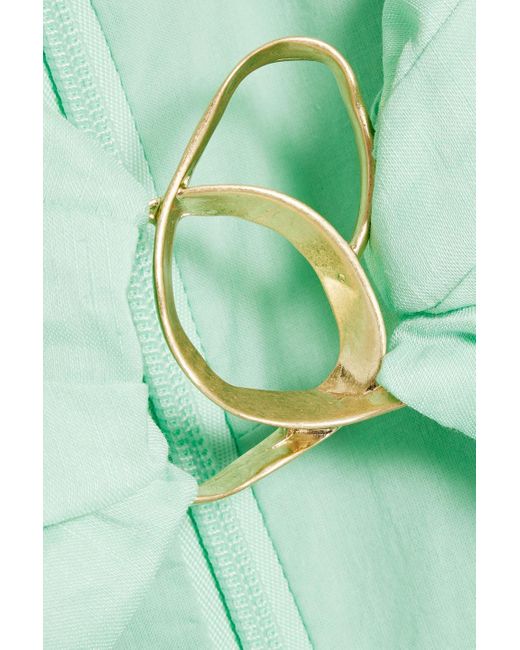 Aje. Green Simone Cutout Embellished Linen-blend Playsuit