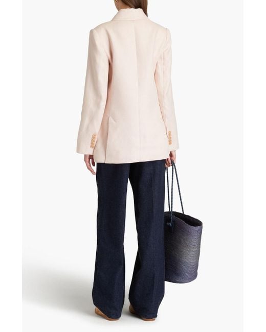 Zimmermann Pink Double-breasted Linen Blazer