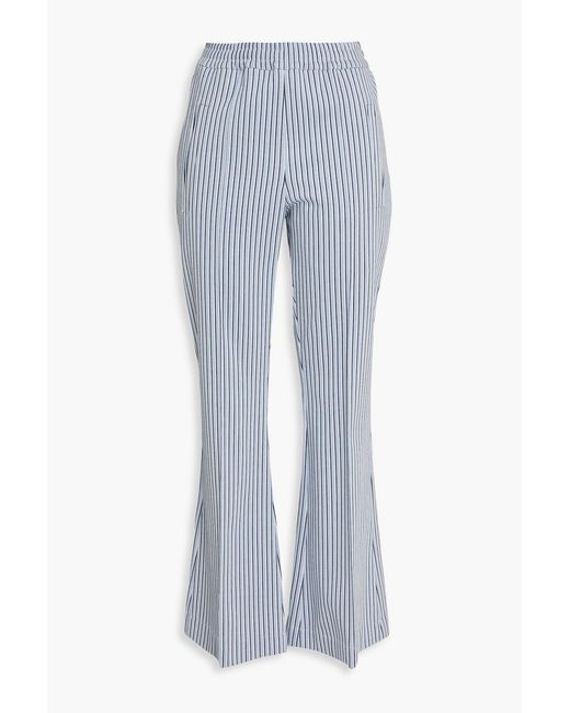 Marni Blue Striped Jacquard-Knit Flared Pants
