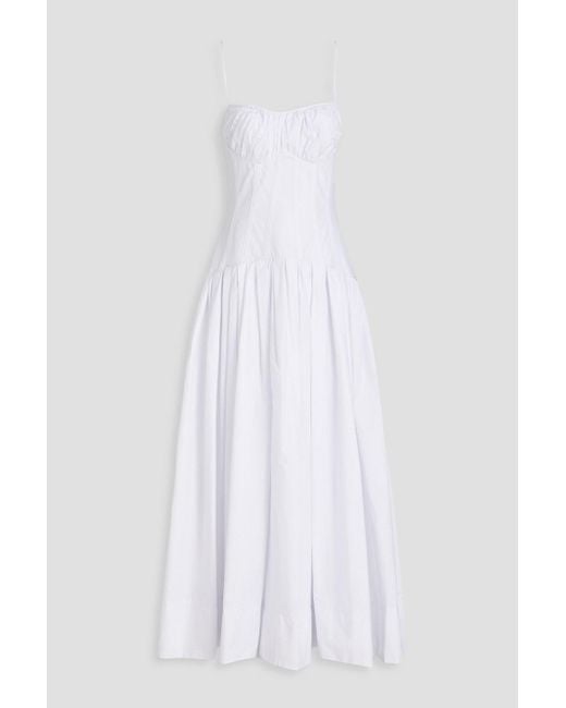 Nicholas White Dolma Gathered Cotton-poplin Maxi Dress