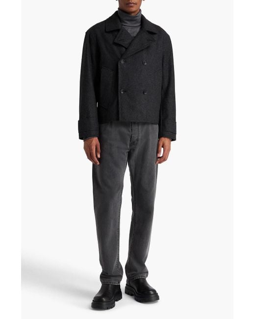 Rag & Bone Black Eddy Double-Breasted Wool-Blend Felt Jacket for men