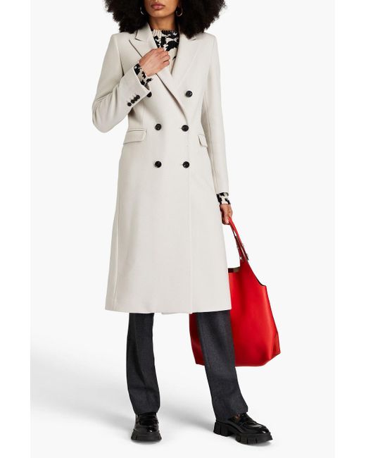 Paul Smith Double-breasted Wool-blend Coat in White | Lyst