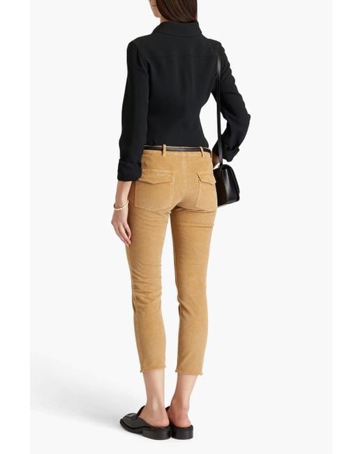 Nili Lotan Natural Jenna Cropped Cotton-blend Corduroy Slim-leg Pants