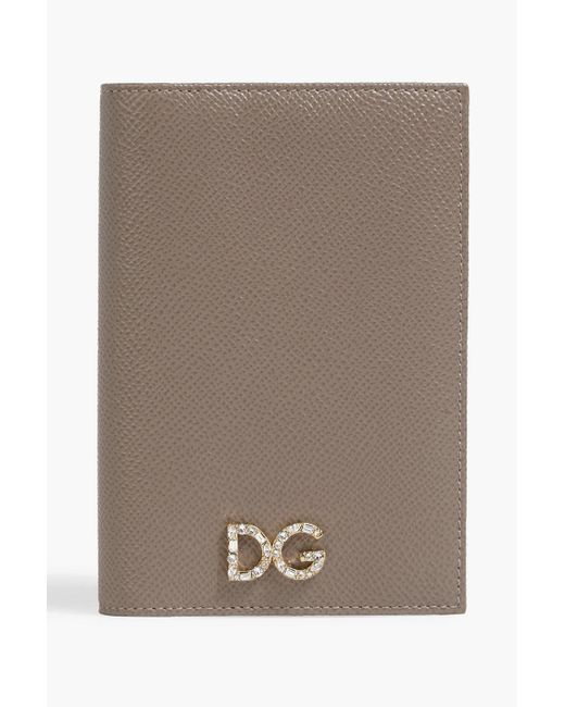 Dolce & Gabbana Brown Pebbled-leather Passport Cover