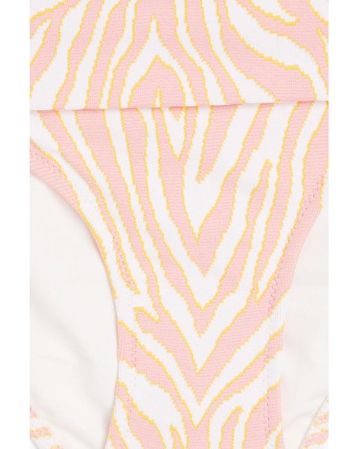 Heidi Klein Pink Palermo Zebra-print Stretch-jacquard Low-rise Bikini Briefs