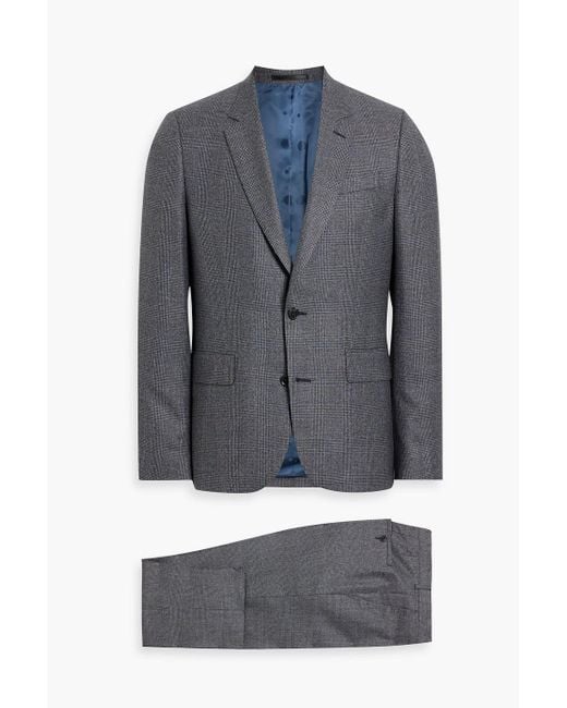 Paul Smith Gray Prince Of Wales Checked Wool Suit for men
