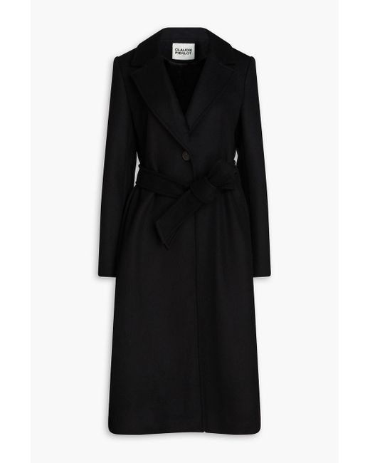 Claudie Pierlot Black Generalbis Wool-blend Felt Coat