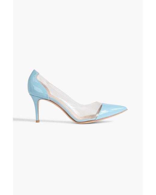 Gianvito Rossi Blue Plexi 70 Patent-Leather And Pvc Pumps