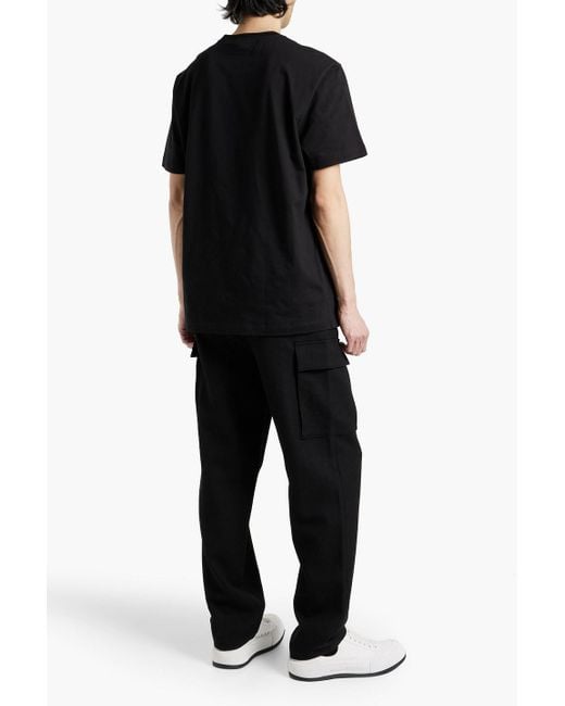 Versace Black Printed Cotton-jersey T-shirt for men