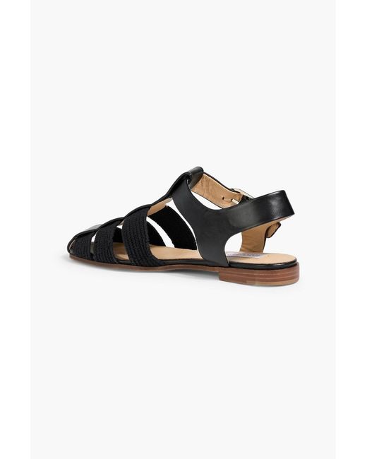 Gabriela Hearst Black Calla Crochet And Leather Sandals