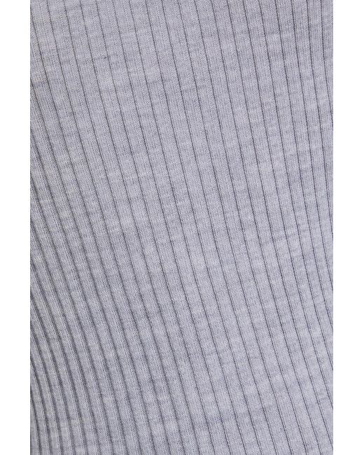 Theory Purple Ribbed Merino Wool Tank