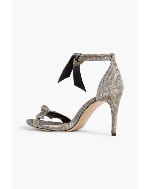 Alexandre Birman White Clarita 65 Bow-Detailed Woven Sandals