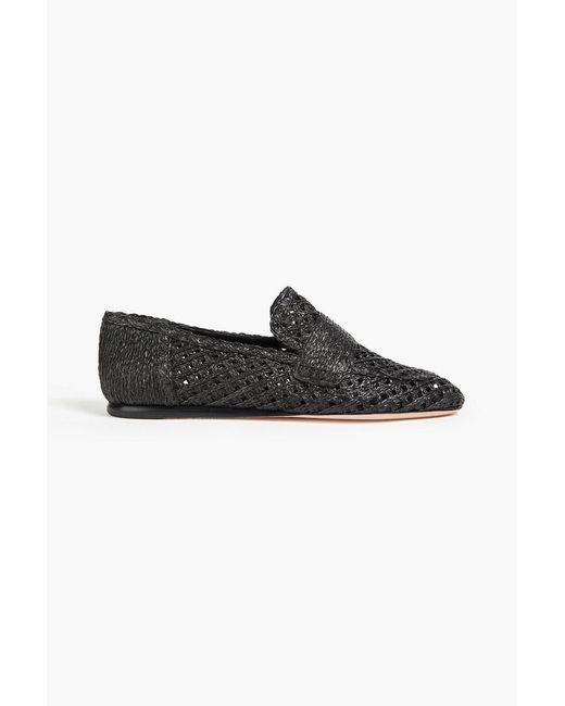 Vince Black Davis Raffia Loafers