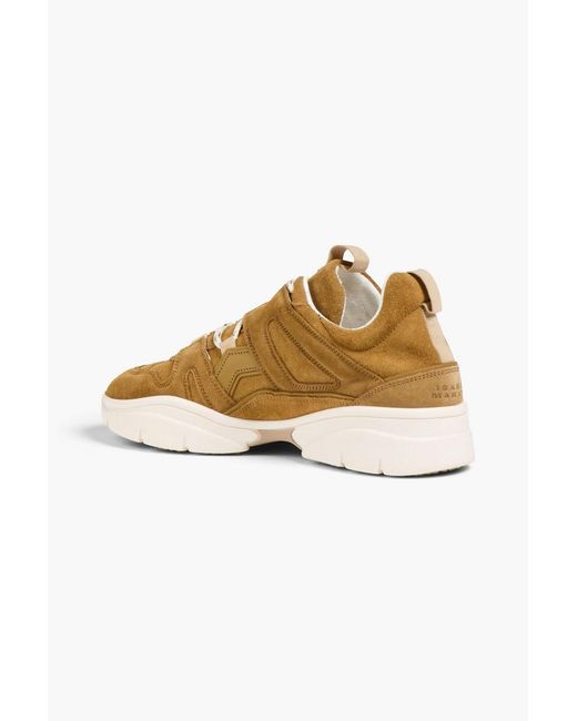 Isabel Marant Natural Kindsay Perforated Suede Sneakers