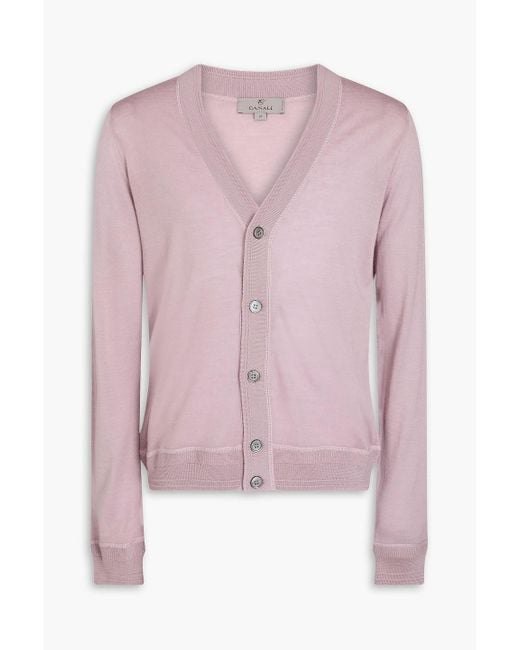 Canali Pink Cashmere And Silk-blend Cardigan for men