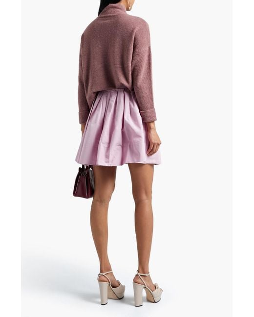 Valentino Garavani Pink Pleated Cotton-blend Faille Mini Skirt