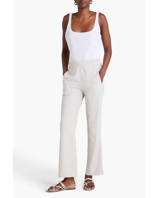James Perse White Shell Straight-Leg Pants