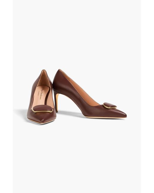 Rupert Sanderson Brown New Nada Embellished Leather Pumps