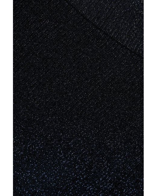 3.1 Phillip Lim Blue Marlet Cutout Metallic Ribbed-knit Flared Pants