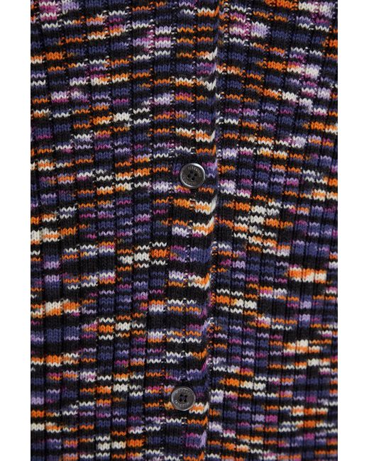 Missoni Purple Ribbed Wool Cardigan