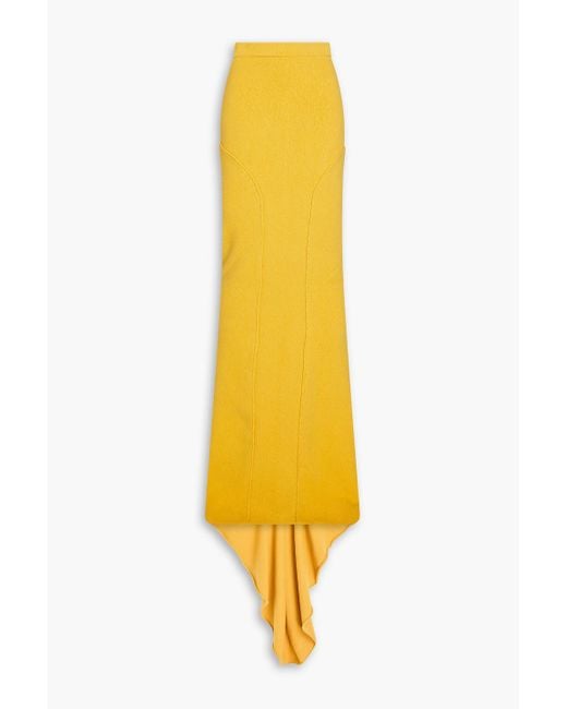 Rick Owens Yellow Cashmere-Blend Maxi Skirt