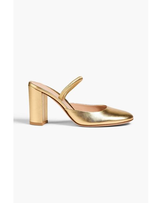 Gianvito Rossi Metallic Tivoli Leather Mules