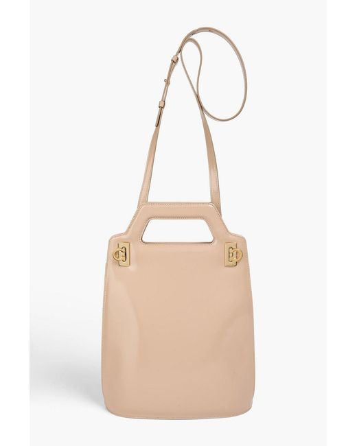 Ferragamo Natural Wanda North-South Patent-Leather Tote