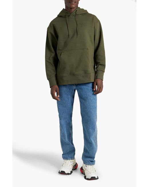 Y-3 Green French Cotton-terry Hoodie for men