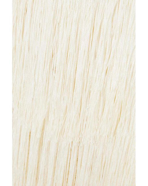 Sea White Pari oberteil aus baumwolle in lochstrick mit fransen