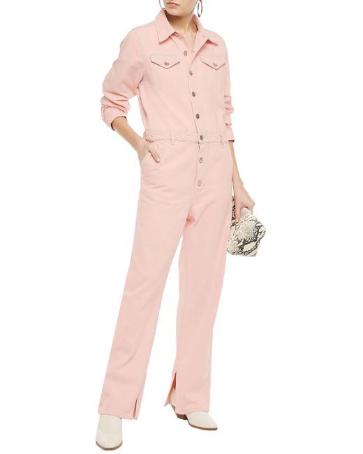 Ganni Denim Jumpsuit in Blush (Pink 