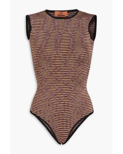 Missoni Brown Space-dyed Stretch-knit Bodysuit