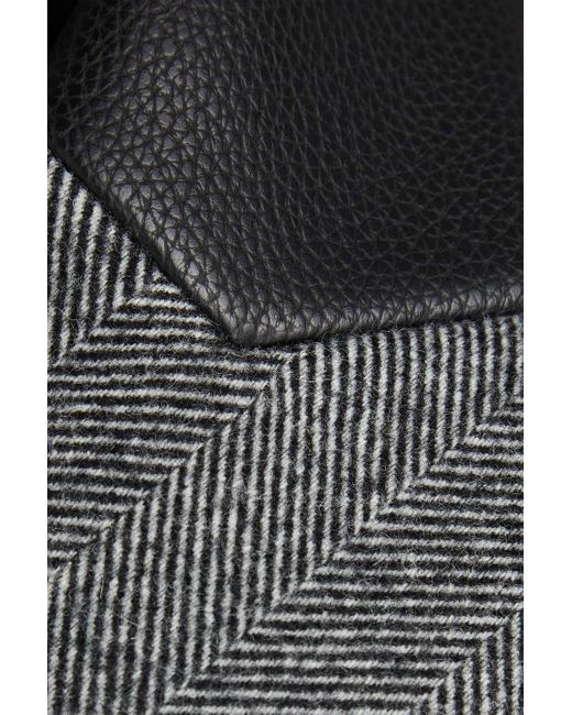 Jonathan Simkhai Black Cropped Herringbone Wool-blend Tweed Blazer