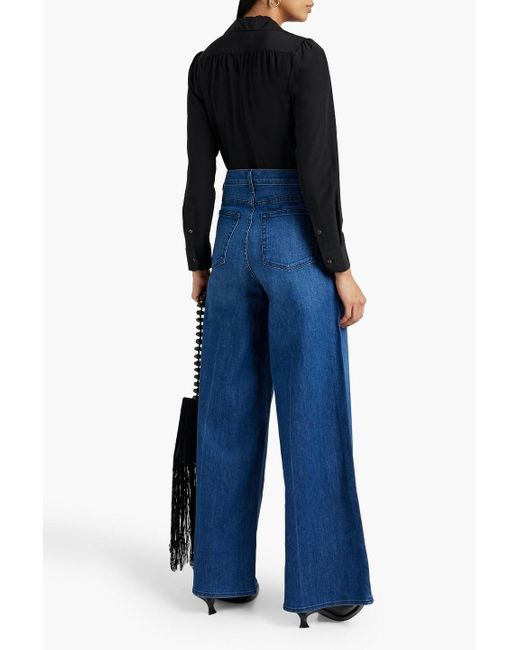 Nili Lotan Blue Josette High-rise Wide-leg Jeans