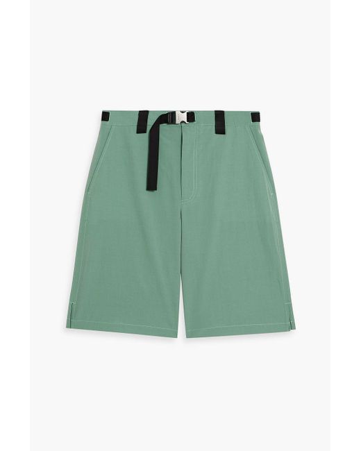 Jacquemus Meio shorts aus einer woll-baumwollmischung mit gürtel in Green für Herren