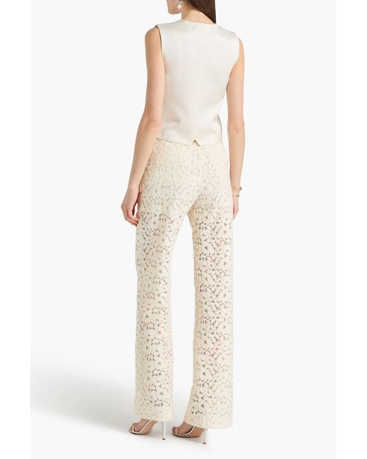 Zimmermann White Corded Lace Cotton-Blend Straight-Leg Pants