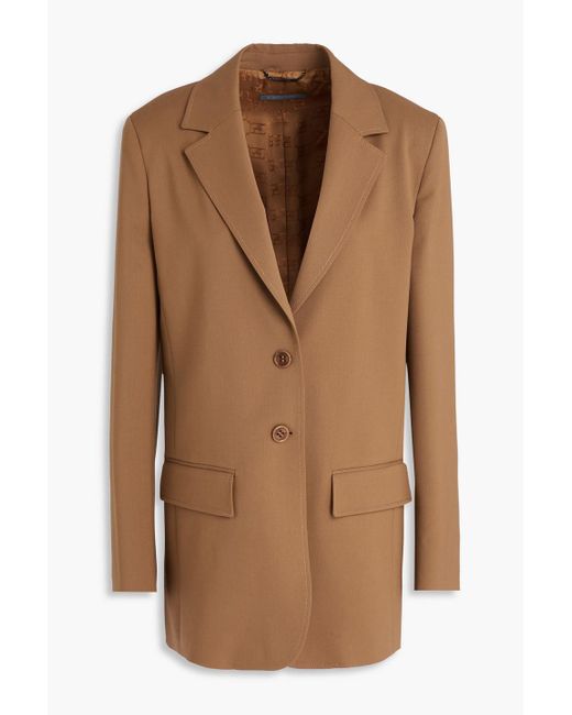 Alberta Ferretti Brown Wool-blend Twill Blazer