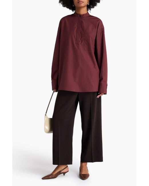Loulou de Saison Red Pavi Cotton-poplin Shirt
