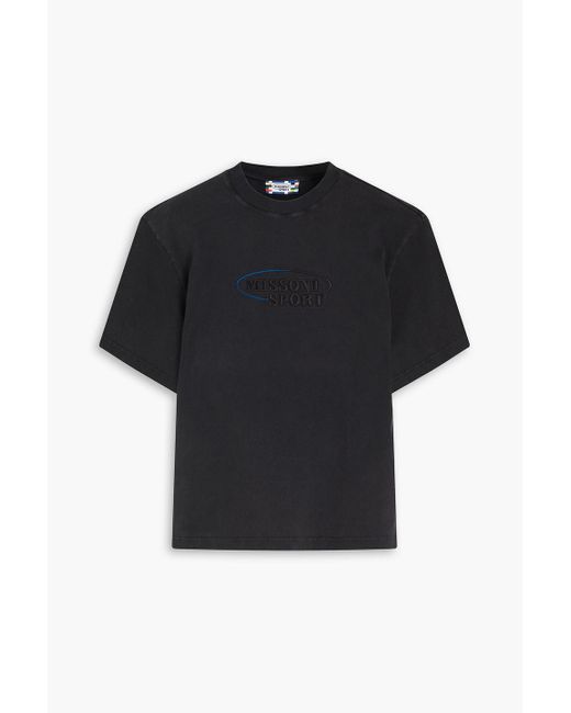 Missoni T-shirt aus baumwoll-jersey mit stickereien in Black für Herren