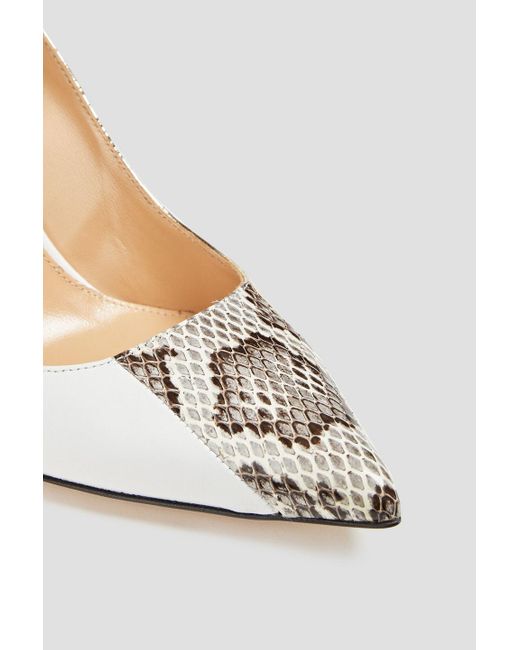 Sergio Rossi Metallic Elaphe, Smooth And Croc-effect Leather Pumps
