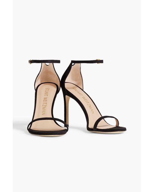 Stuart Weitzman White Suede Sandals