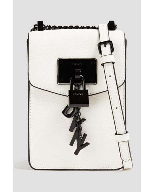 DKNY Pebbled-leather Shoulder Bag in White | Lyst Australia