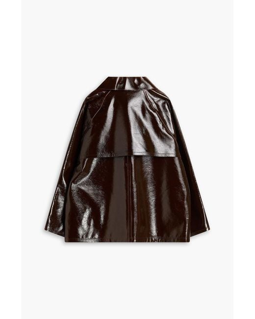 Kassl Brown Coated Wool-Blend Jacket