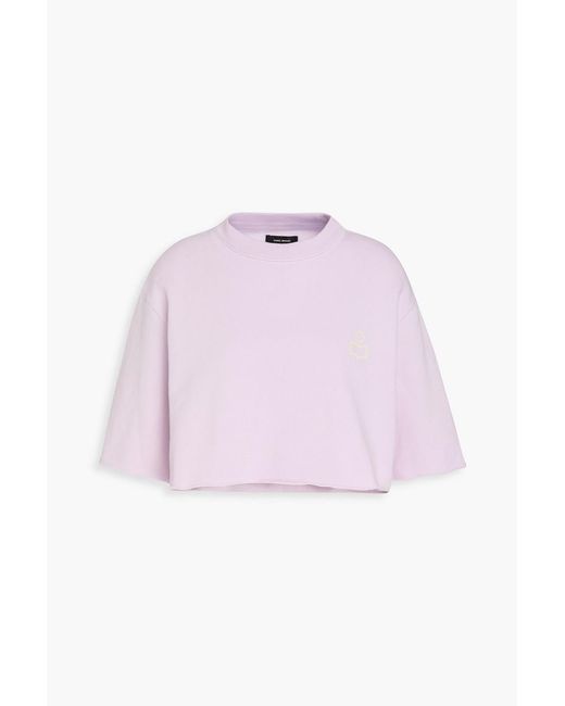 Isabel Marant Pink Minazio Cropped Cotton-blend Fleece Sweatshirt